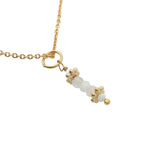 Golden necklace with stone pendant and golden balls