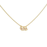 Collier doré avec pampilles pierre de lune pêche 40 cm