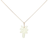 Gold necklace and natural stone palm tree
