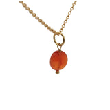 Collier doré et pierre cornaline 42cm
