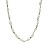 Collier doré perles de culture alternées avec de la tourmaline 42 cm
