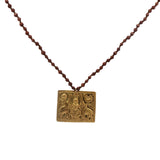 Collier perles de bois et médaille jungle Ganesh 75cm