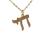 Collier doré Hai zircons 60 cm