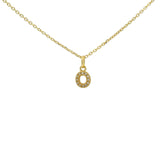 Small letter zircon gold necklace
