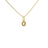 Small letter zircon gold necklace