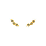 Golden labradorite trilogy earrings