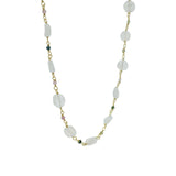 Gold necklace with round natural stones