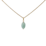 Collier doré et pierre amazonite 42cm