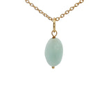 Collier doré et pierre amazonite 42cm