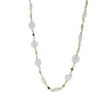 Gold necklace with round natural stones
