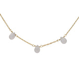 Gold necklace and three drops of natural stones