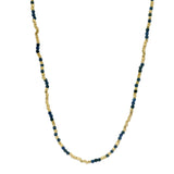 Collier doré lapis lazulis et perles dorées