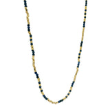 Collier doré lapis lazulis et perles dorées