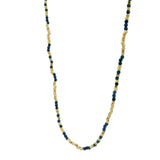 Collier doré lapis lazulis et perles dorées