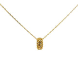 Collier doré anneau zircons blancs 42 cm