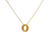 Collier doré anneau zircons blancs 42 cm