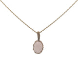 Collier doré Johri bazaar quartz rose et fil doré 42 cm