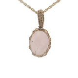 Collier doré Johri bazaar quartz rose et fil doré 42 cm