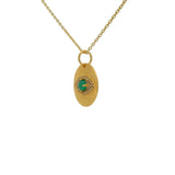 Gold necklace with eye medal and zircons