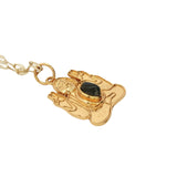 Collier doré boudda labradorite 42 cm