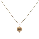 Sautoir Bola boule dorée striée 110 cm