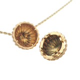 Sautoir Bola boule dorée striée 110 cm