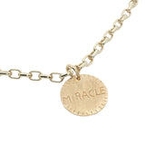 Collier doré médaille "Miracle" avec petits coeurs 38 cm
