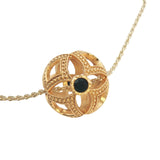 Sautoir Bola doré ajouré avec onyx noire