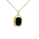 Collier doré onyx noire avec son contour ajouré 42 cm