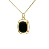 Collier doré onyx noire avec son contour ajouré 42 cm