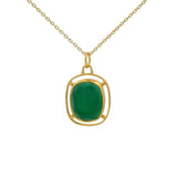 Golden natural stone necklace with its openwork outline