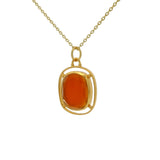 Collier doré onyx rouge contour ajouré