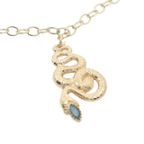 Collier doré serpent avec labradorite 42 cm