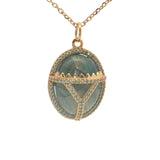 Scarab and zircon pendant necklace