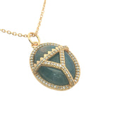 Scarab and zircon pendant necklace