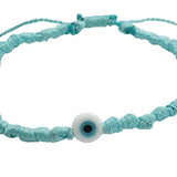Twisted turquoise cord bracelet with eye