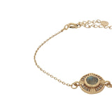 Bracelet doré médaille labradorite zircons
