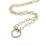 Collier doré anneau avec zircons 38 cm