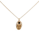 Collier doré tête de bouddha et onyx noire 42 cm