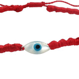 Mother-of-pearl eye bracelet with red cord