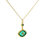 Gold necklace with stone eye and zircons