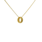 Circle and zircon pendant necklace