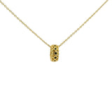 Circle and zircon pendant necklace