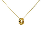 Circle and zircon pendant necklace