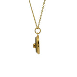 Gold necklace with stone and zircon medal "every day more" on the back