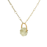 Collier doré préhnite et zircon 50cm