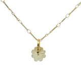 Collier doré préhnite et zircon 50cm