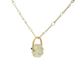 Collier doré préhnite et zircon 50cm
