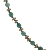 Collier doré perles vertes avec couronnes dorées 75 cm