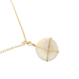 Gold necklace with Saint Lucia's eye shell and gold thread